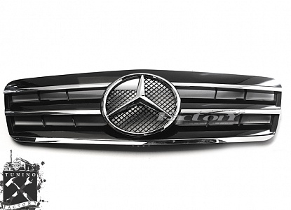 Решетка радиатора для Mercedes-Benz W208, с эмблемой, черная