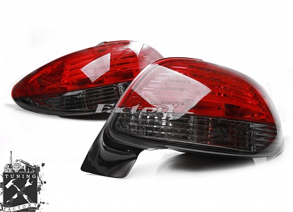 Фонари светодиодные для Peugeot 206, тонированные красные