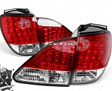 Фонари для Lexus RX, красные/ хром