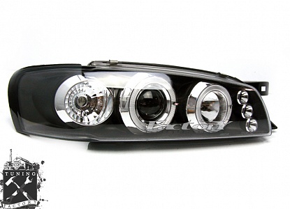 Фары с "angel eyes" для Subaru Impreza GC, черные