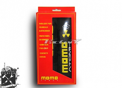 Накладки на ремни MOMO Atomik, черные с желтым
