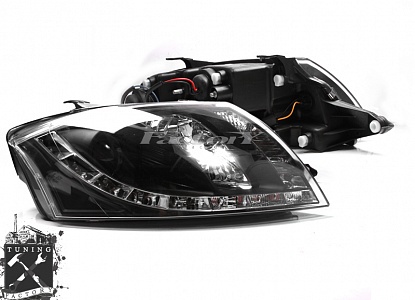 Фары с ходовыми огнями для Audi TT 8N , черные