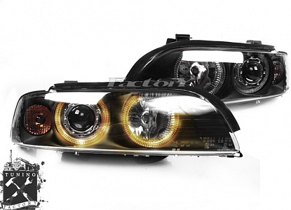 Фары с "angel eyes" для BMW E39, черные