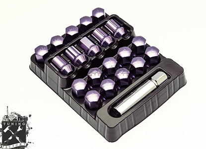 TPI Кованные алюм-вые гайки с секреткой XR NUTS, резьба 12x1.25, фиолетовые
