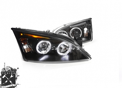 Фары с "angel eyes" для Ford Mondeo MK3, черные