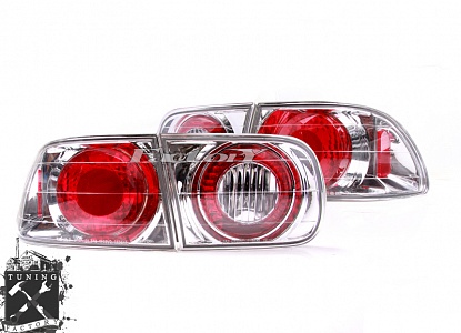Фонари для Honda Civic EJ, красные/ хром