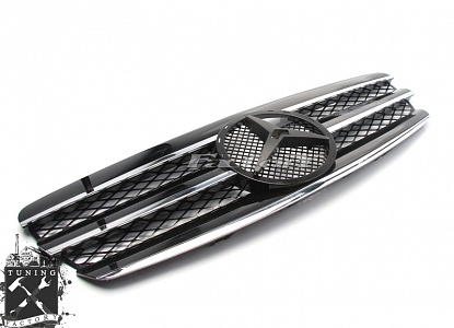 Решетка радиатора для Mercedes-Benz W211, черная, без эмблемы