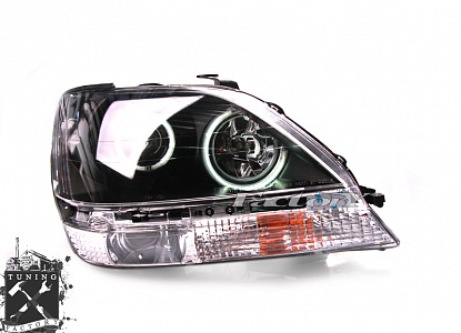 Фары с "angel eyes" для Lexus RX300, черные