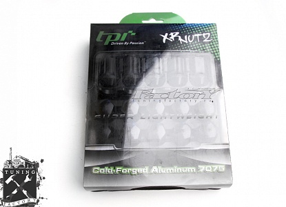 TPI Кованные алюминиевые гайки с секреткой XR Nuts, резьба 12x1.25, черные